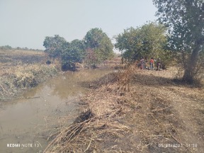 The dry riverbed — Dabogyiri's previous water source