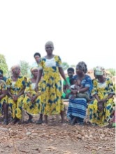 Community members using the new borehole